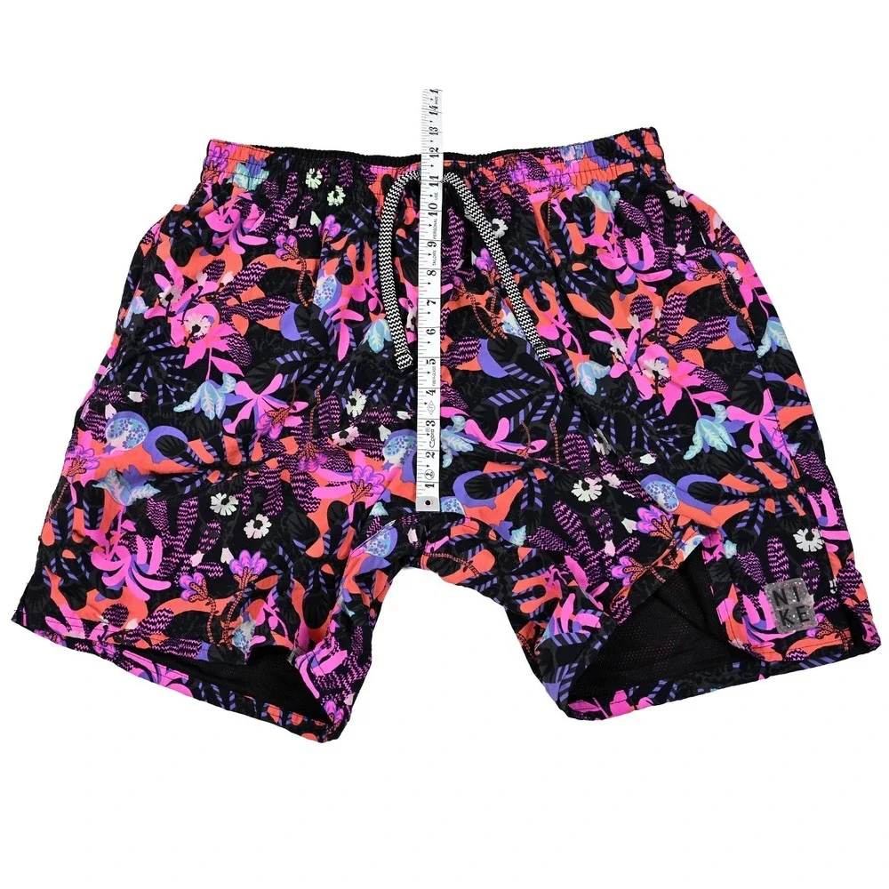 Nike Abstract Floral Swim Trunks Men's XL‎ Summer Beach Pool Lake Shorts Logo